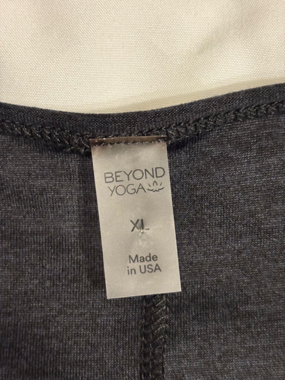 Beyond Yoga Black Long Sleeve Tie Back Top XL Made USA Athleisure - Picture 2 of 9